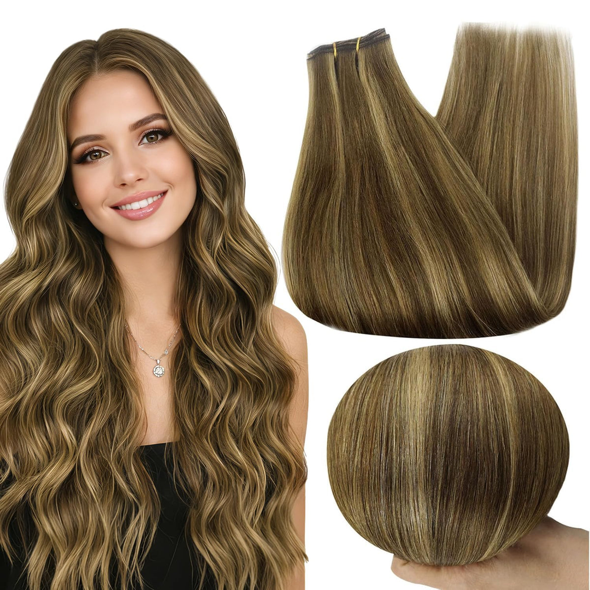 Full Shine 24 Inch Double Weft Hair Extensions front view