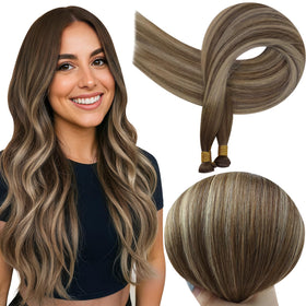Full Shine 24 Inch Hand Tied Weft Hair Extensions front view