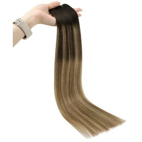 Full Shine 24 Inch Machine Weft Hair Extensions laid flat for display