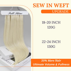 Full Shine 24 Inch Sew In Hair Extensions Platinum Blonde packaging
