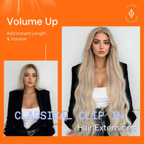 Full Shine Ash Blonde extensions in packaging
