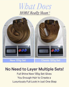 Full Shine Balayage Clip in Hair Extensions displayed on a flat surface
