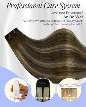 Full Shine Balayage Clip in Hair Extensions in packaging