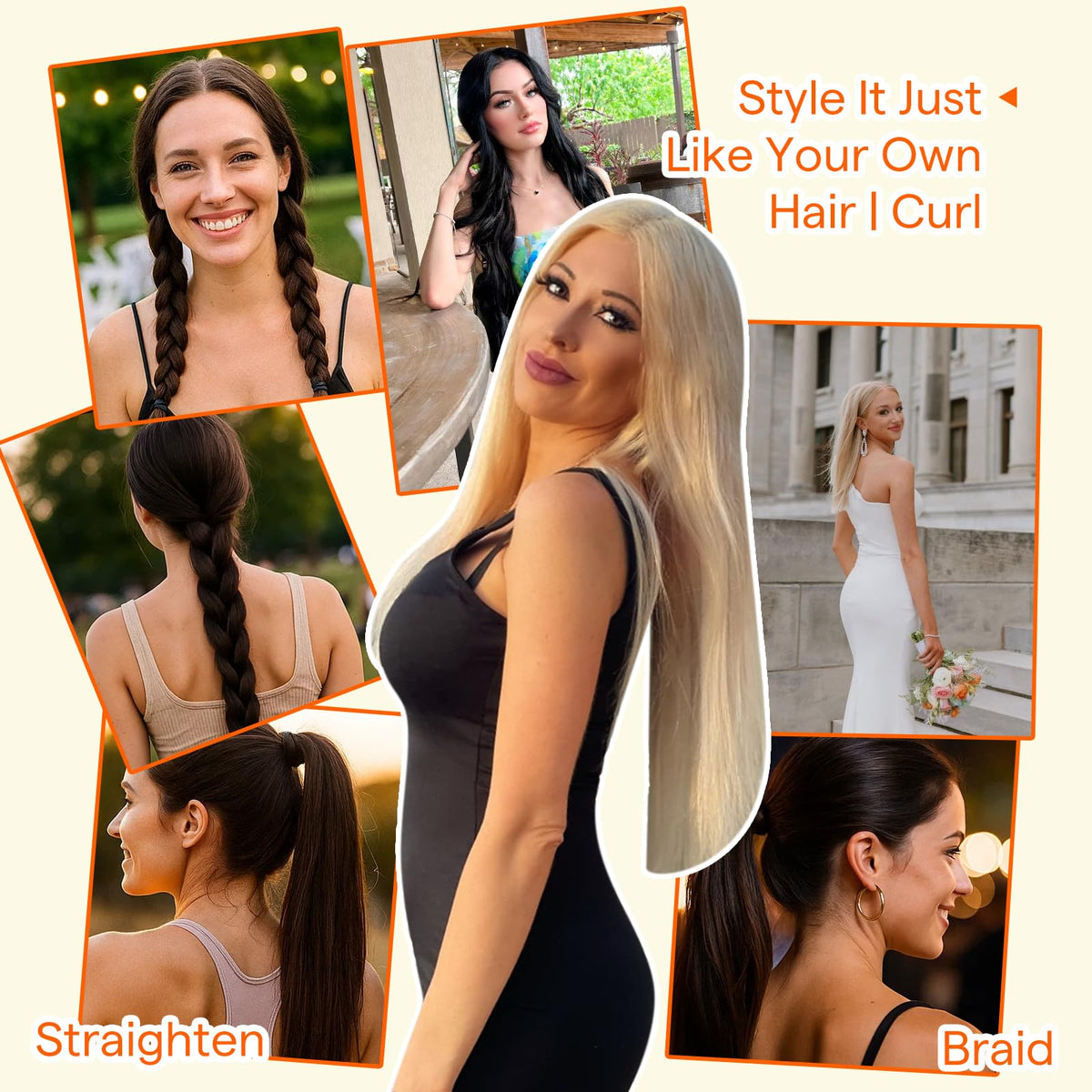 Full Shine Black Weft Hair Extensions installation process