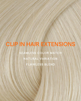 Full Shine Blonde Clip in Hair Extensions with styling tools