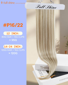 Full Shine Blonde Hair Extensions 18 Inch packaging