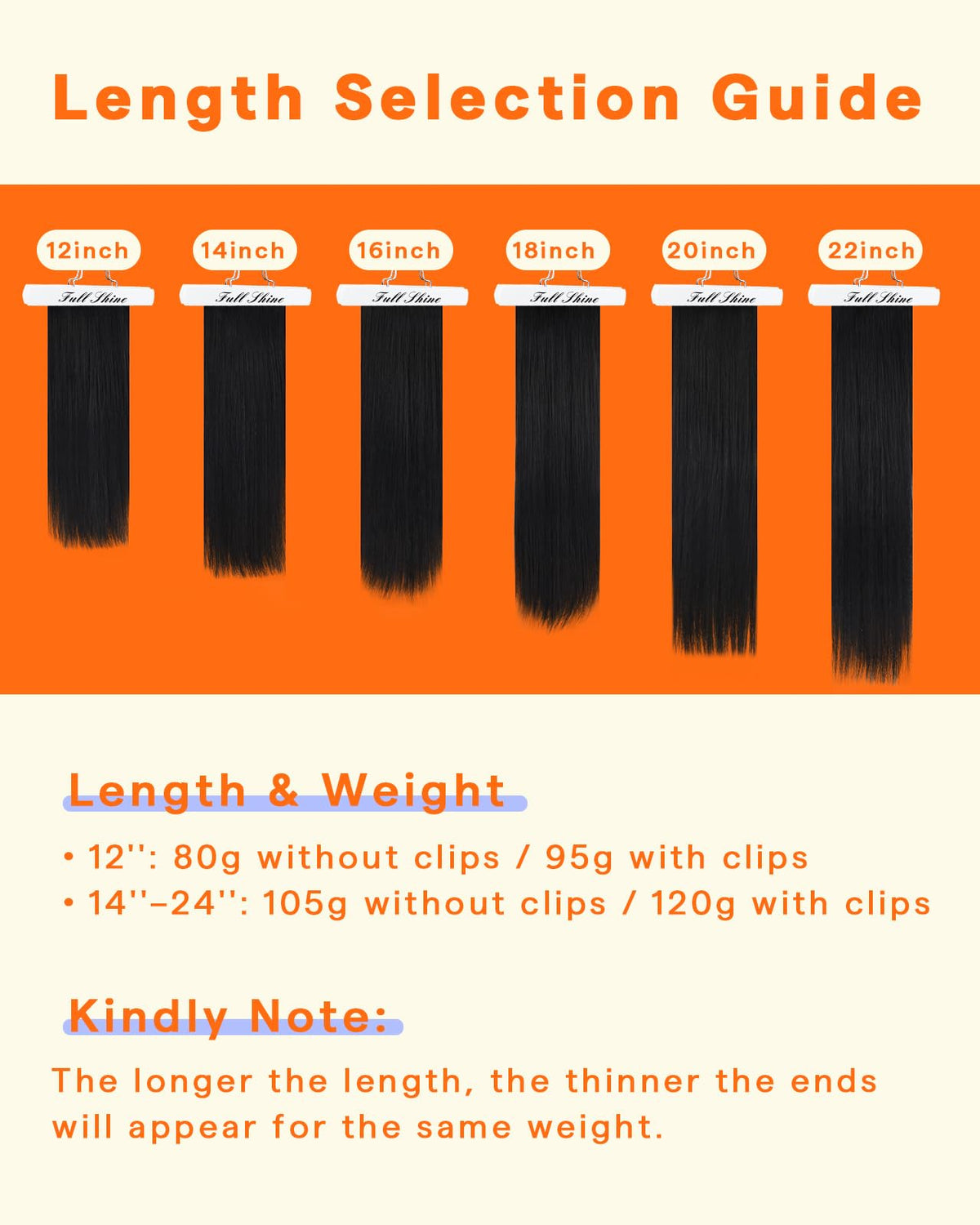 Full Shine Brown Clip-In Hair Extensions displayed on a flat surface