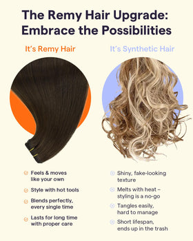 Full Shine Brown Clip in Hair Extensions displayed on a model