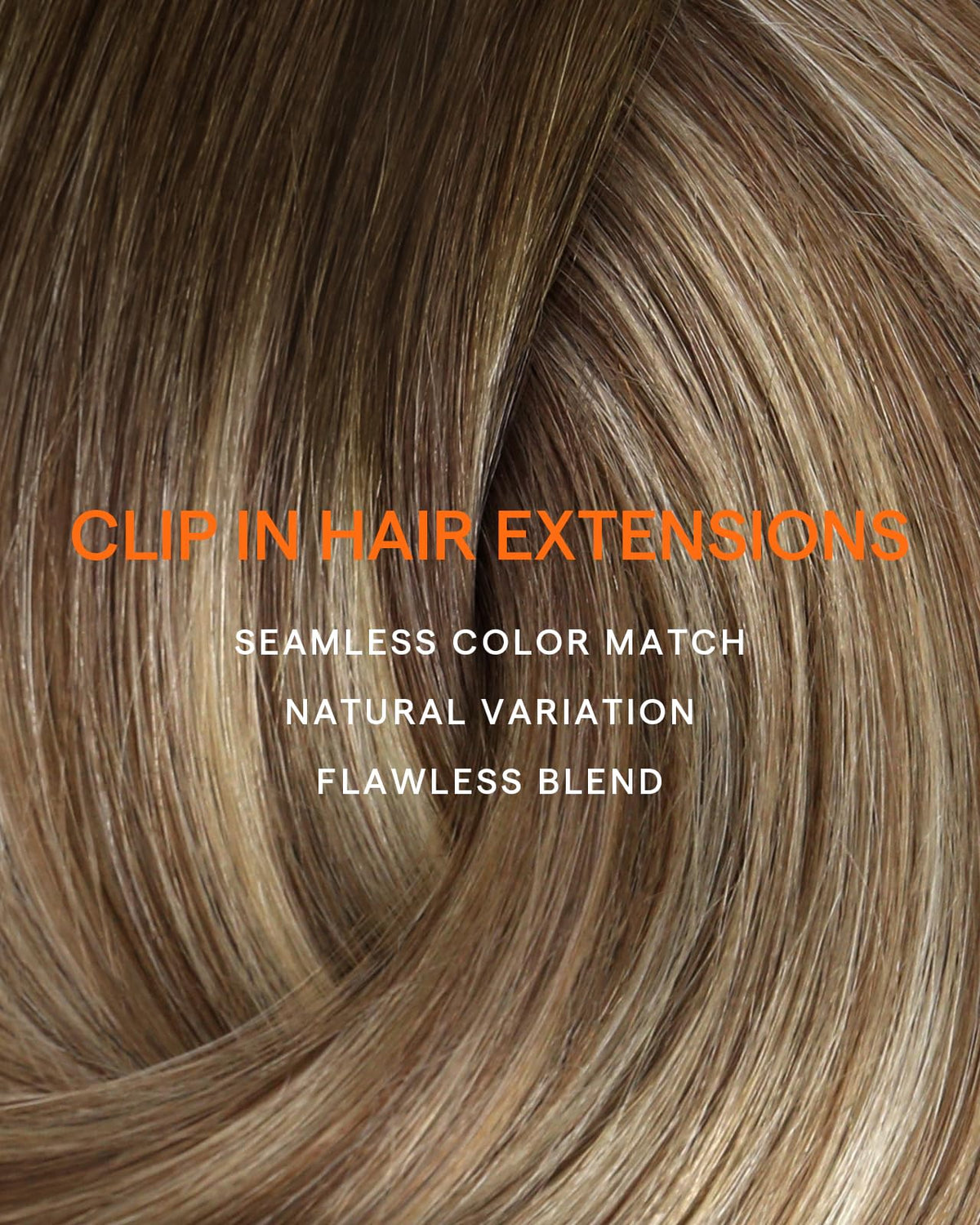 Full Shine Brown Clip in Hair Extensions displayed with styling tools