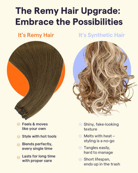 Full Shine Brown Human Hair Extensions in packaging
