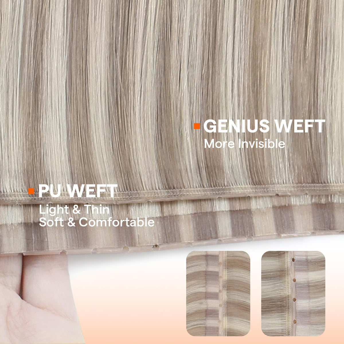 Full Shine Butterfly Weft Hair Extensions displayed on a mannequin