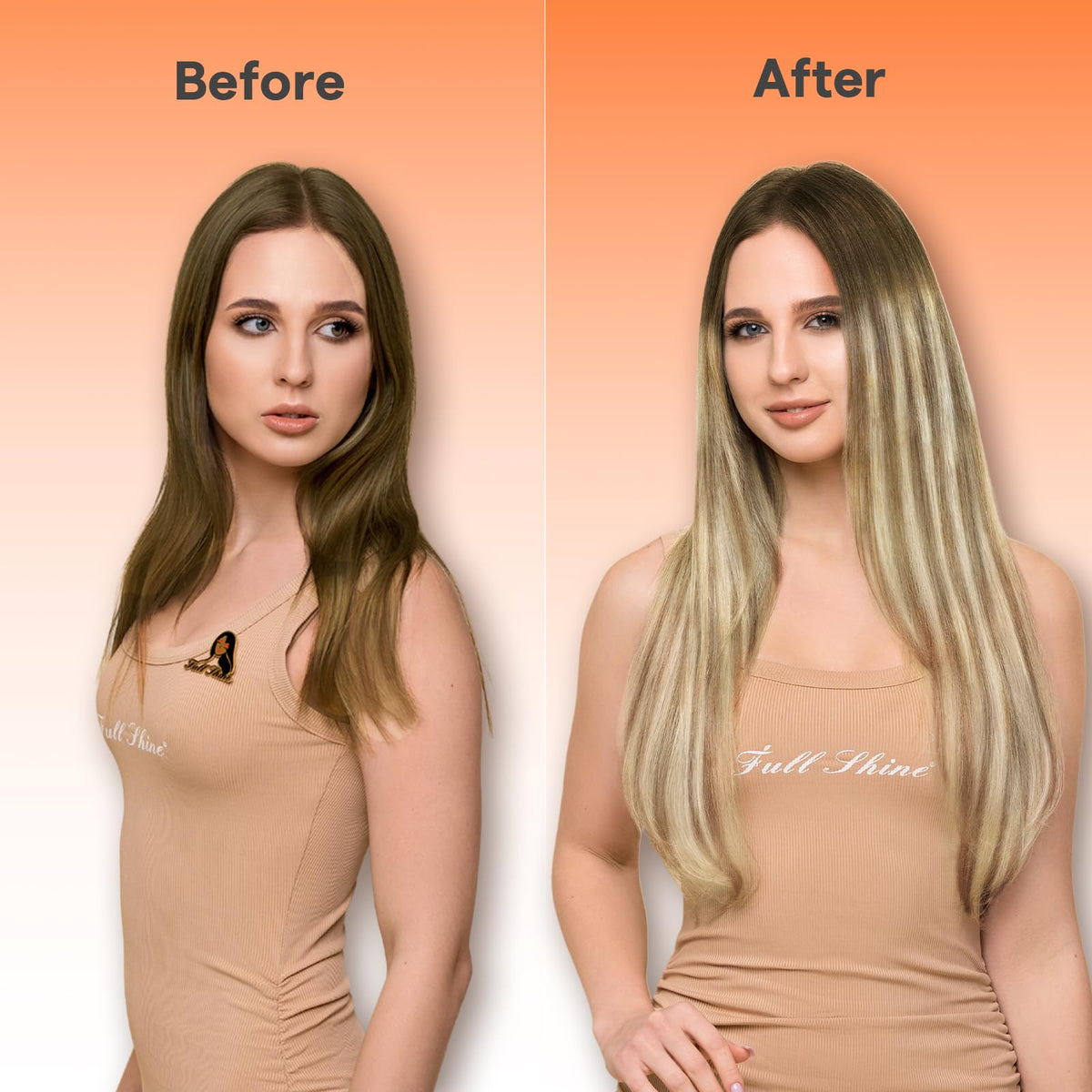 Full Shine Butterfly Weft Hair Extensions displayed on a table
