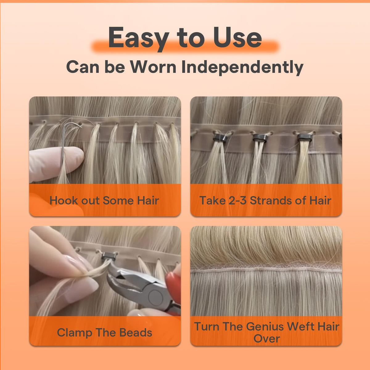 Full Shine Butterfly Weft Hair Extensions installation process