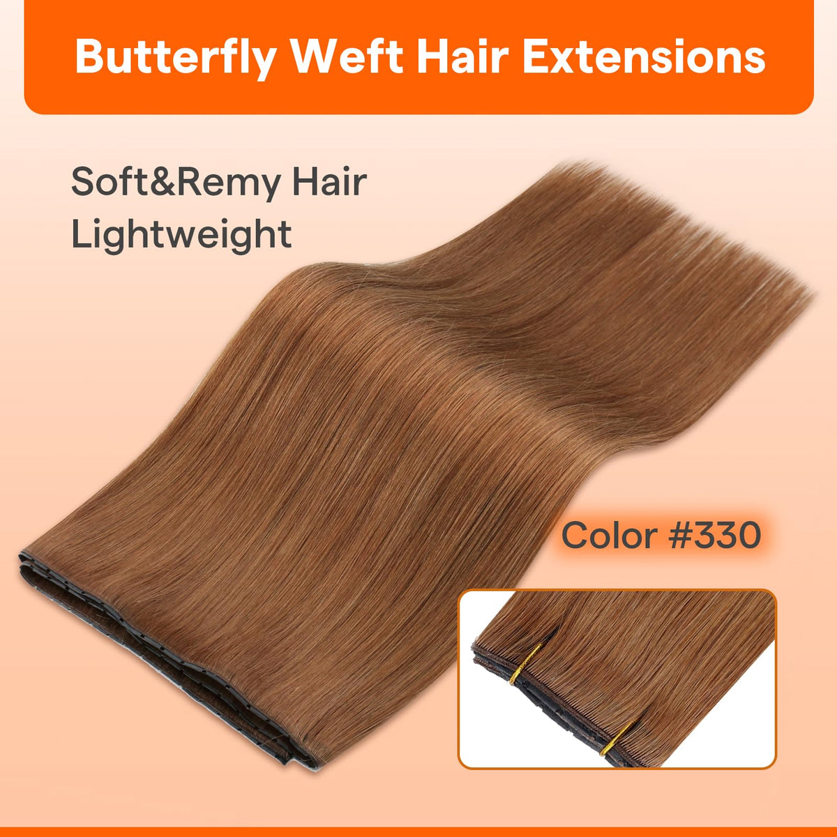 Full Shine Butterfly Weft Hair Extensions packaging