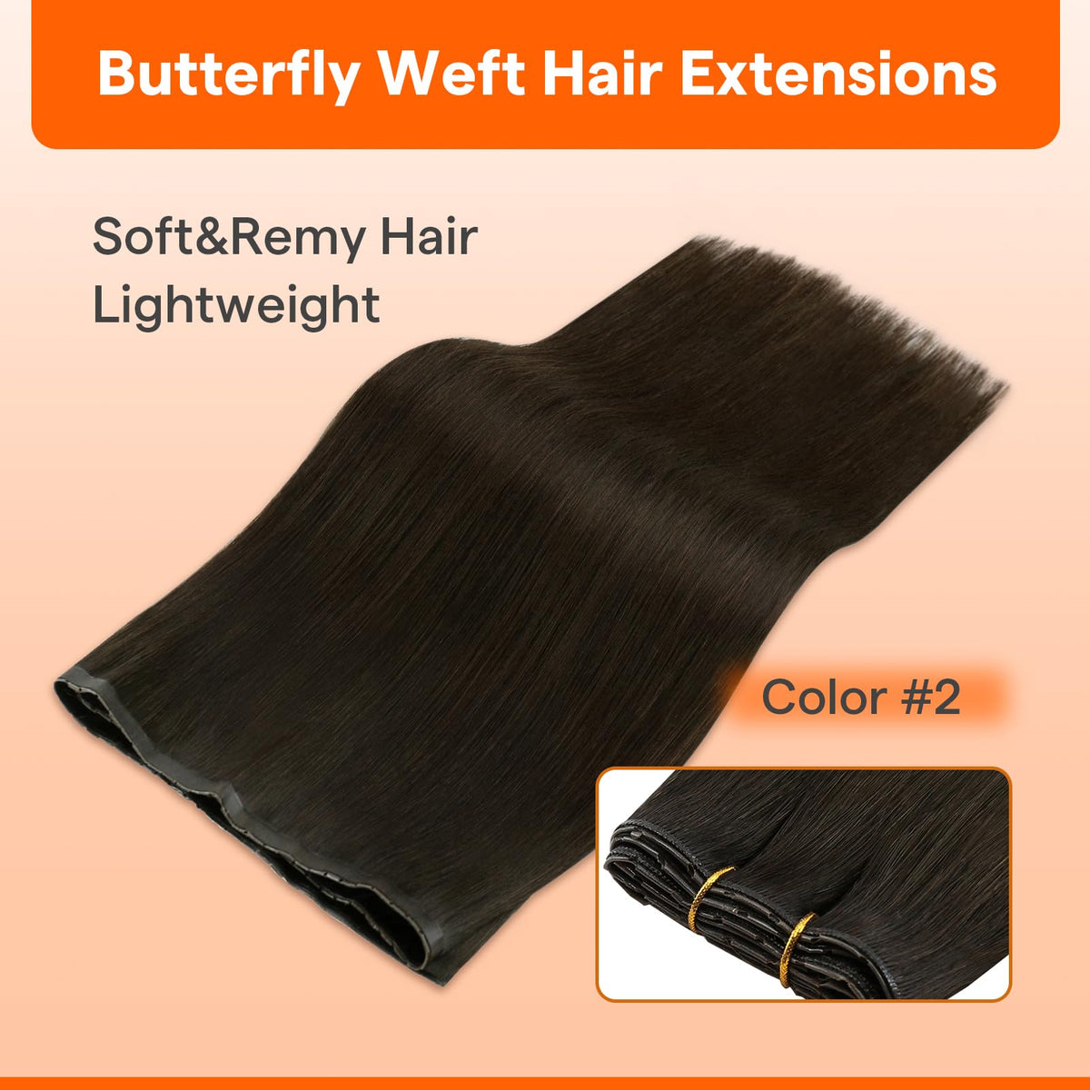 Full Shine Butterfly Weft Hair Extensions packaging
