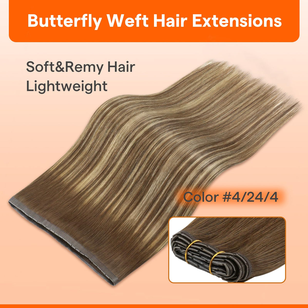 Full Shine Butterfly Weft Hair Extensions packaging