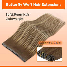 Full Shine Butterfly Weft Hair Extensions packaging