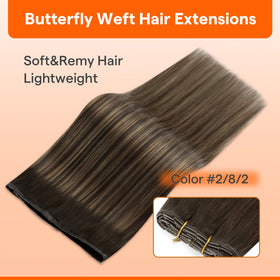 Full Shine Butterfly Weft Hair Extensions packaging