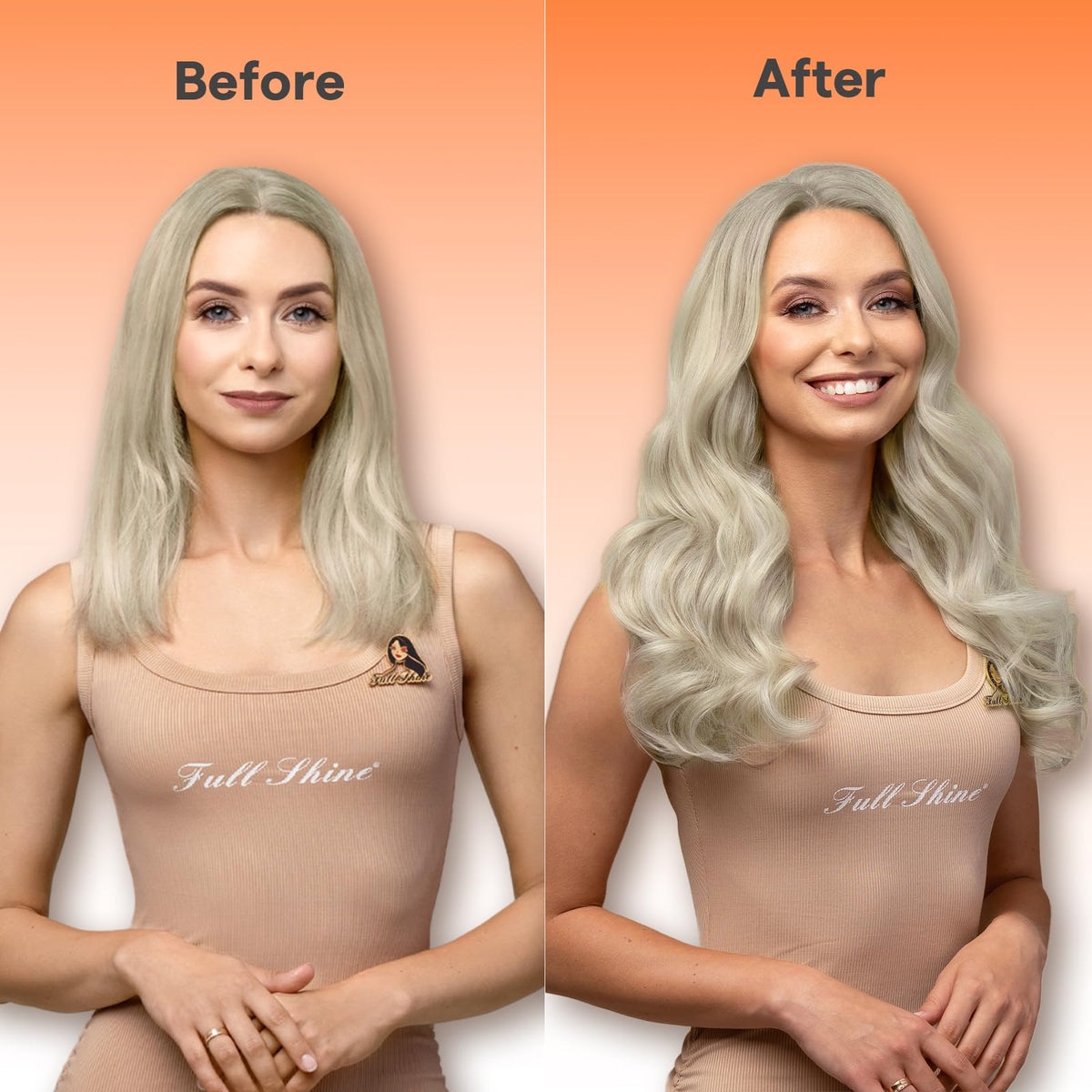 Full Shine Butterfly Weft Hair Extensions showing colour blend