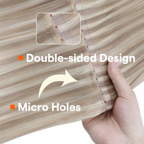Full Shine Butterfly Weft Hair Extensions styled in a ponytail