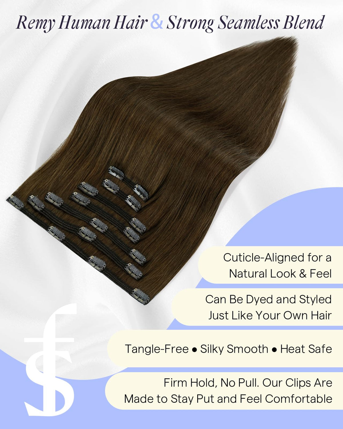 Full Shine clip in extensions 10 inch piece