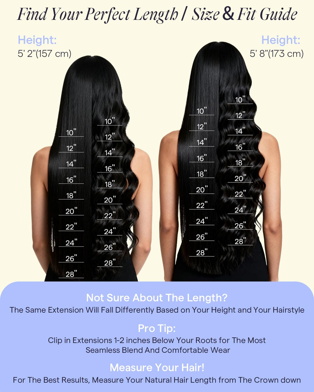 Full Shine clip in extensions 5 inch pieces