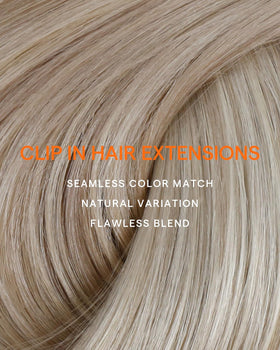 Full Shine Clip in Extensions Ash Blonde showing highlights