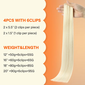 Full Shine Clip-in Extensions Light Blonde close-up of weft