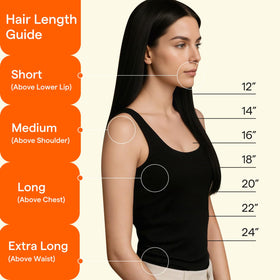 Full Shine Clip-in Extensions Light Blonde length comparison