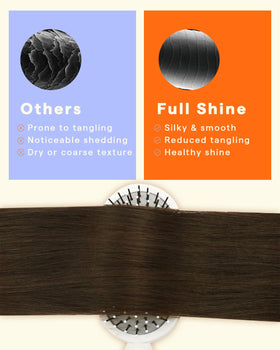 Full Shine Clip in Extensions Medium Brown styling options