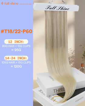 Full Shine Clip in Extensions packaging and contents