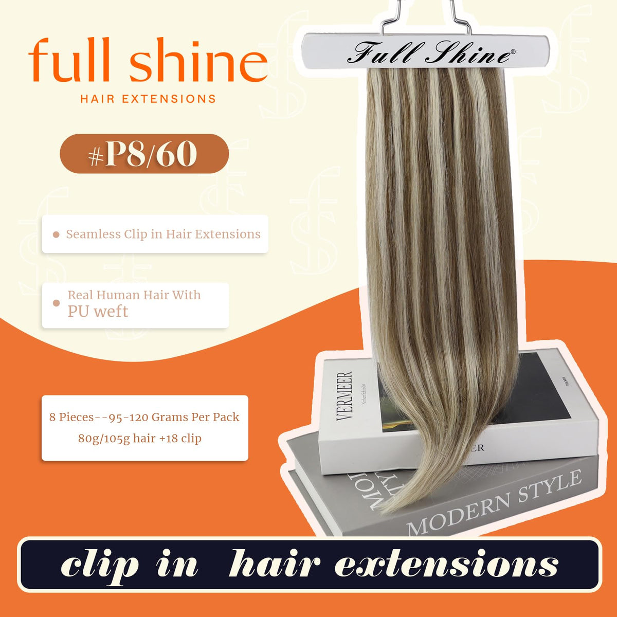 Full Shine Clip in Extensions packaging and contents