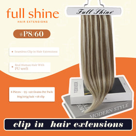 Full Shine Clip in Extensions packaging and contents