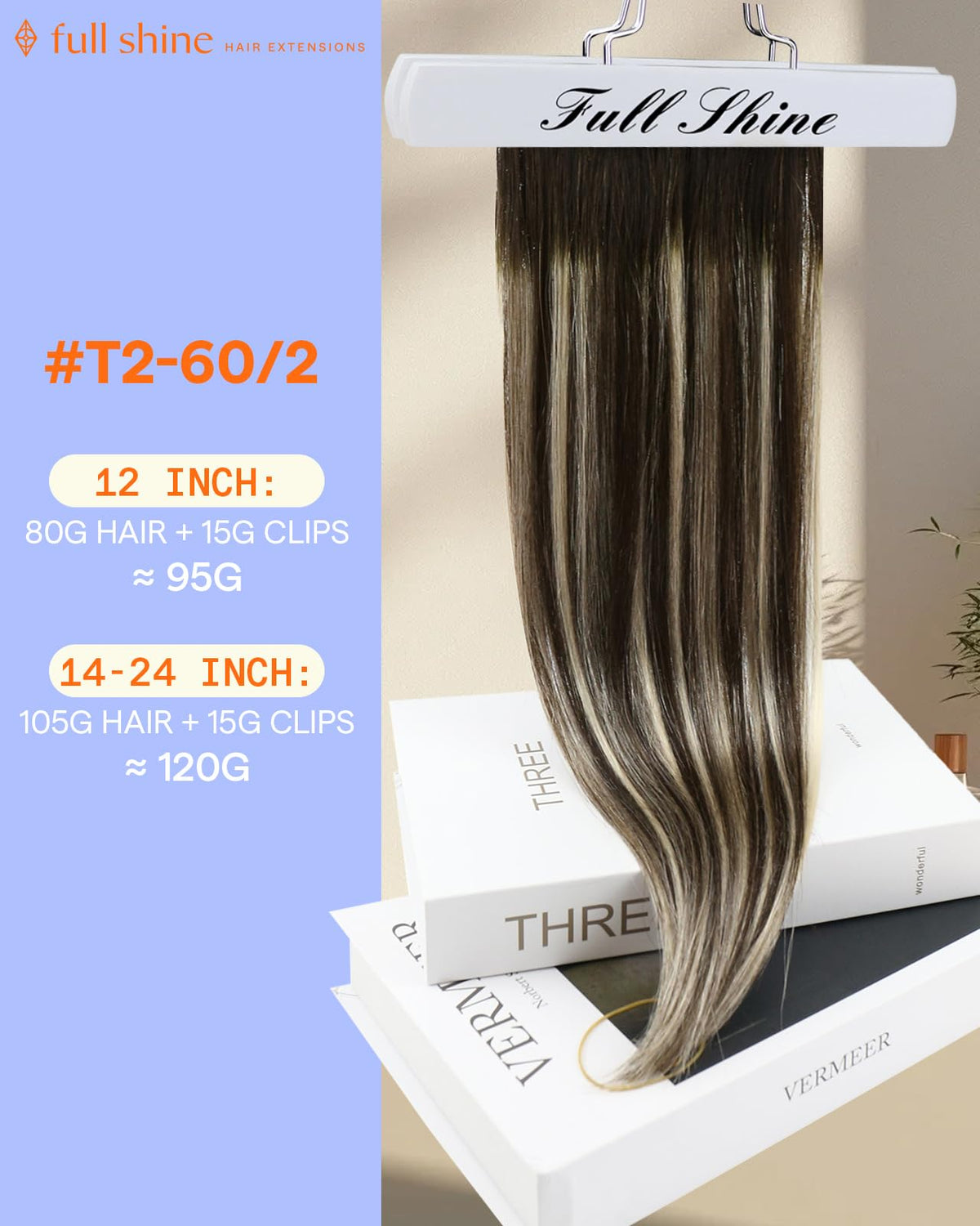 Full Shine Clip in Extensions packaging with 7 pieces