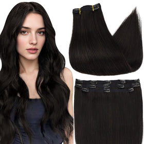 Full Shine Clip in Extensions real human hair front view
