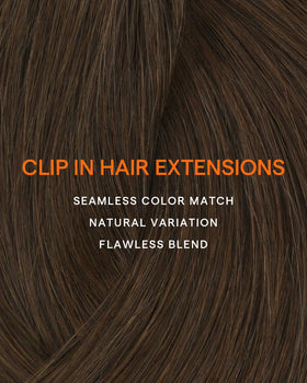 Full Shine Clip in Extensions Warm Brown styling options
