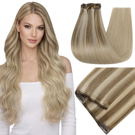 Full Shine Clip in Hair Extensions 18 Inch front view