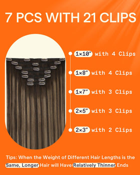 Full Shine Clip In Hair Extensions #2/8/2 close-up of clips
