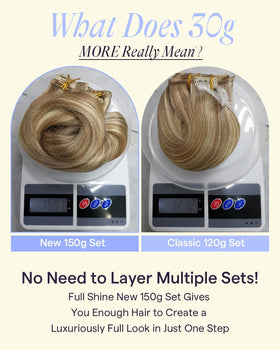Full Shine Clip in Hair Extensions 20 Inch Golden Blonde back view
