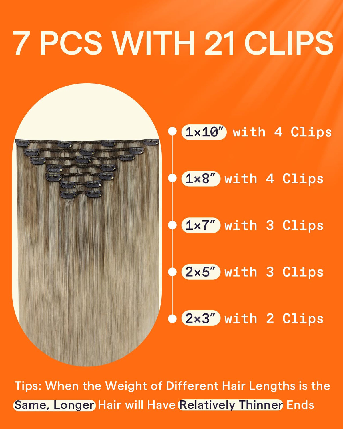 Full Shine Clip in Hair Extensions 20 Inch packaging