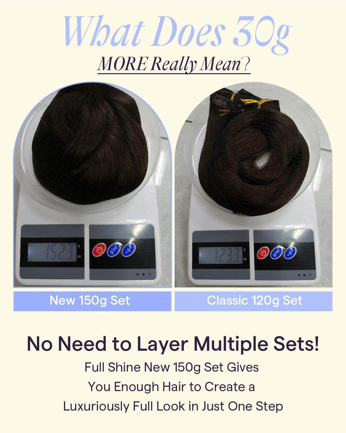 Full Shine Clip in Hair Extensions 22 Inch Dark Brown close-up of wefts