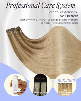Full Shine Clip in Hair Extensions 22 Inch displayed on a mannequin