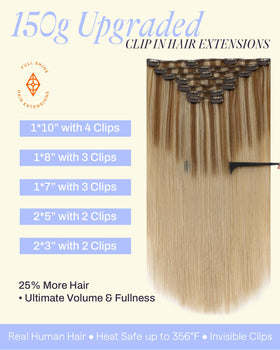 Full Shine Clip in Hair Extensions 22 Inch packaging