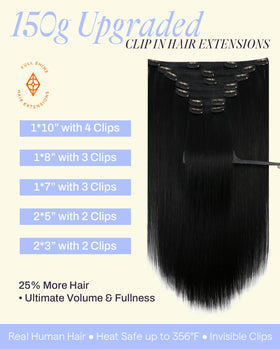 Full Shine Clip in Hair Extensions 22 Inch packaging