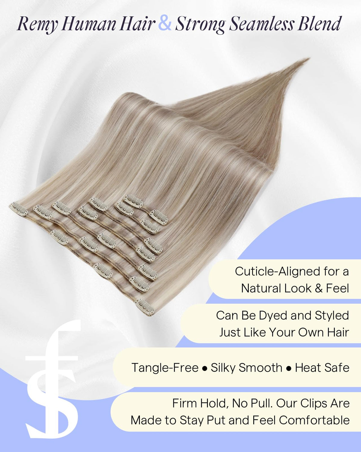 Full Shine Clip in Hair Extensions 22 Inch packaging