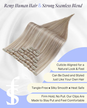 Full Shine Clip in Hair Extensions 22 Inch packaging