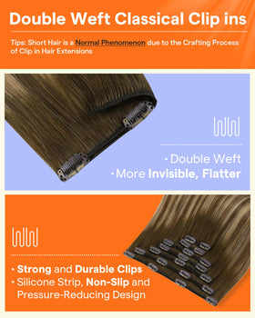Full Shine Clip-In Hair Extensions 7-Piece Set #4/24/4 on a mannequin