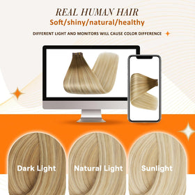 Full Shine Clip in Hair Extensions 8-piece set layout