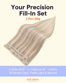 Full Shine Clip-In Hair Extensions Ash Blonde 60g packaging
