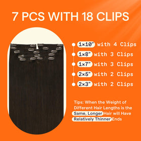 Full Shine Clip in Hair Extensions back view